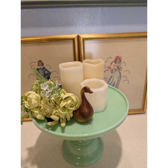 Mosser Glass Other - Mosser Glass Jadeite 9 in Pedestal Cake Stand Milk Glass USA decore